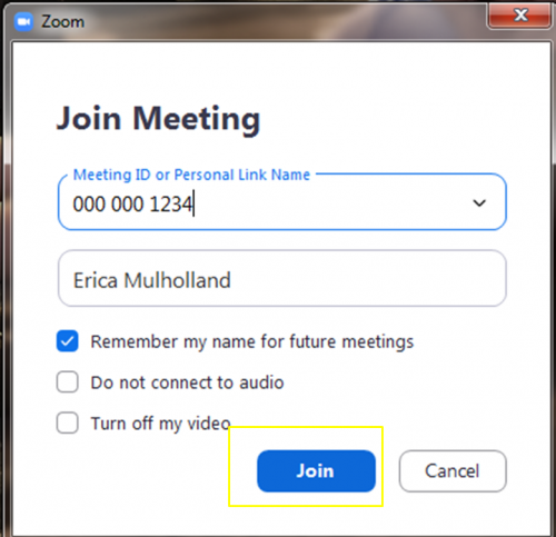 join meeting - access code